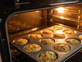 Forma z muffinkami warzywnymi w piekarniku