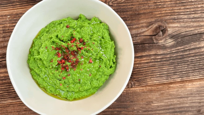 Puree z zielonego groszku