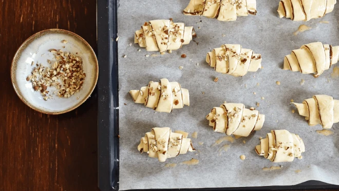 Rogaliki z ciasta francuskiego na słodko