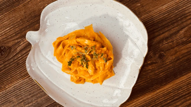 Makaron z dynią i kurczakiem