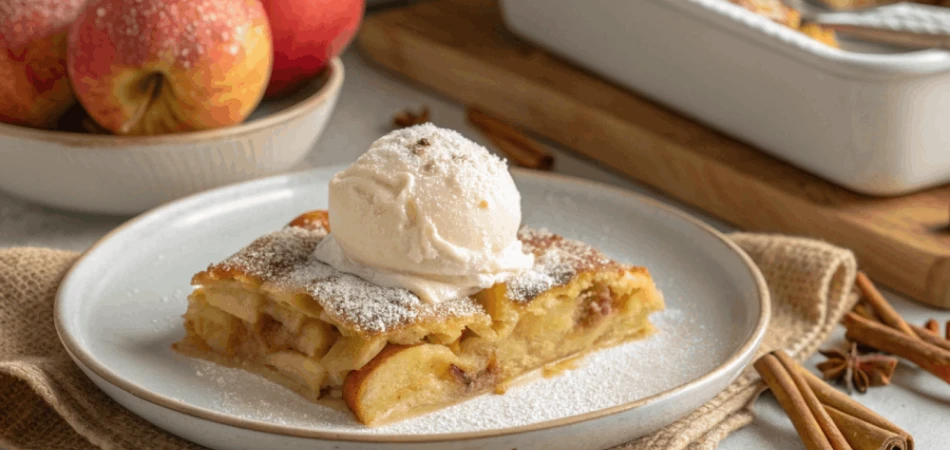 Makaron zapiekany z jabłkami i cynamonem
