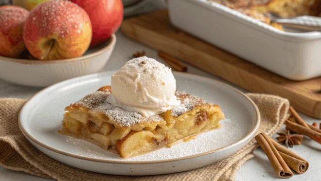 Makaron zapiekany z jabłkami i cynamonem