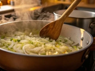 Cebula podsmażana na patelni