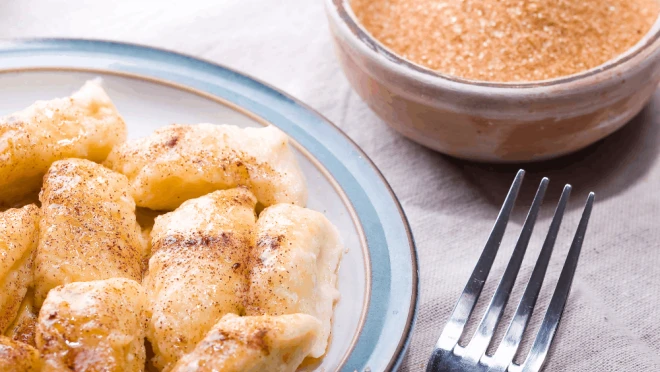 Pierogi (kluski) leniwe z kaszą manną