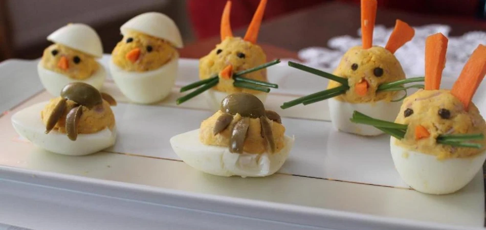 Jajka faszerowane w kształcie zwierząt