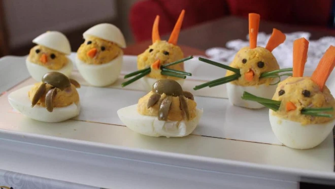 Jajka faszerowane w kształcie zwierząt