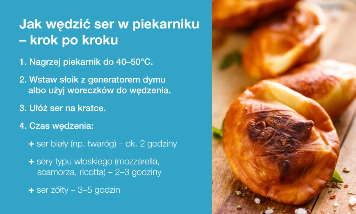 Jak wędzić ser w piekarniku krok po kroku - infografika