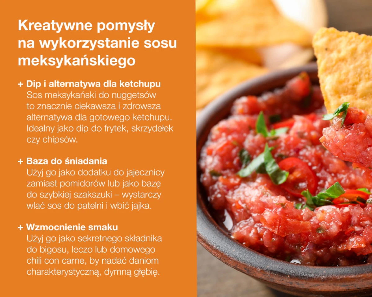 Kreatywne pomysły na wykorzystanie sosu meksykańskiego - infografika