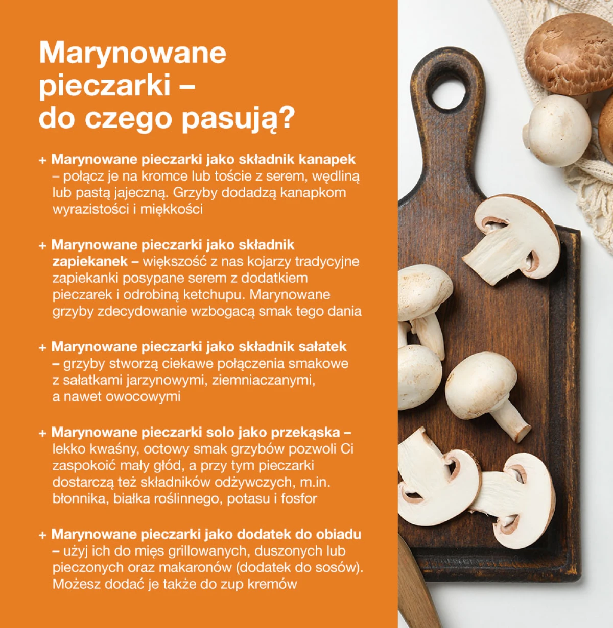 Marynowane pieczarki – do czego pasują