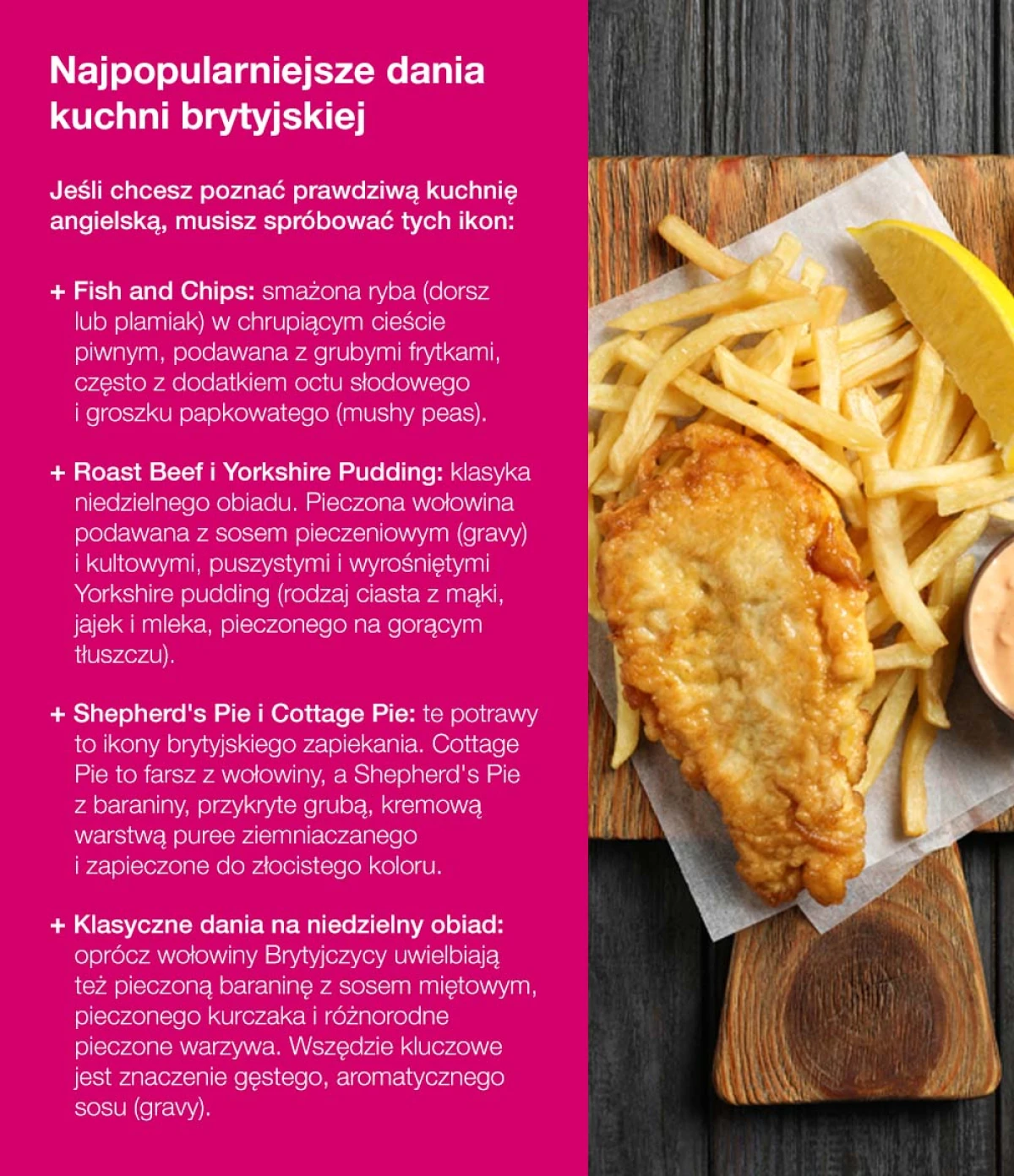Najpopularniejsze dania kuchni brytyjskiej - infografika