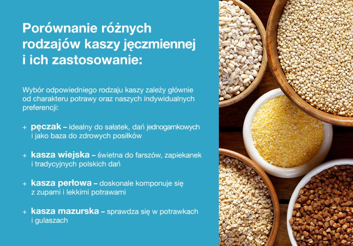 Porównanie różnych rodzajów kaszy jęczmiennej i ich zastosowanie