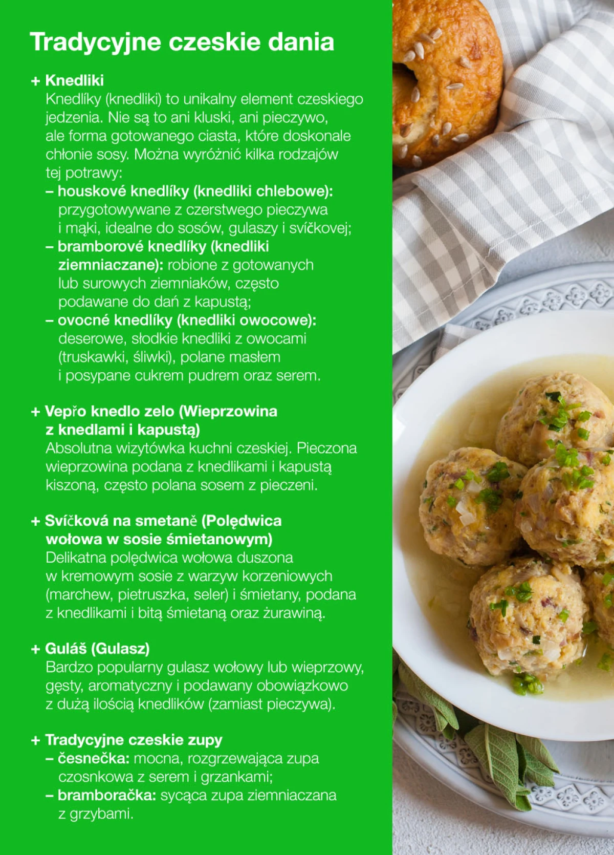 Tradycyjne czeskie dania - infografika