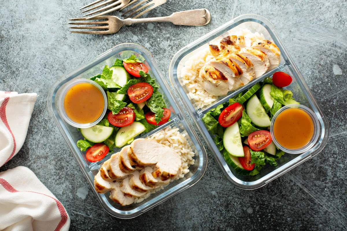 Zbliżenie na lunch box do pracy