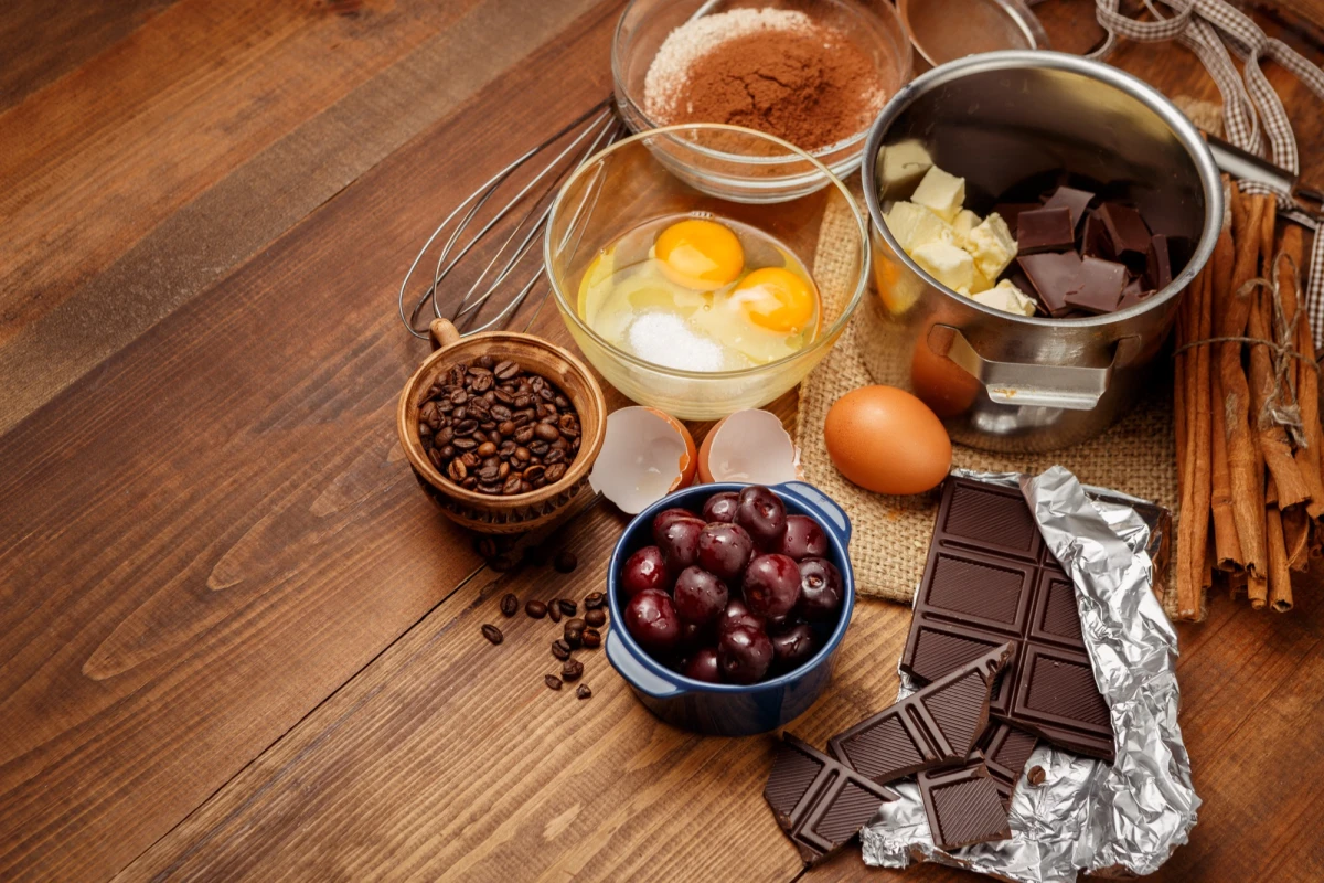 Składniki na brownie z czerwonej fasoli