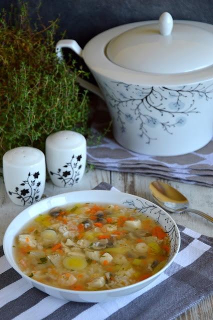 Zupa rybna z ryżem w wersji de luxe