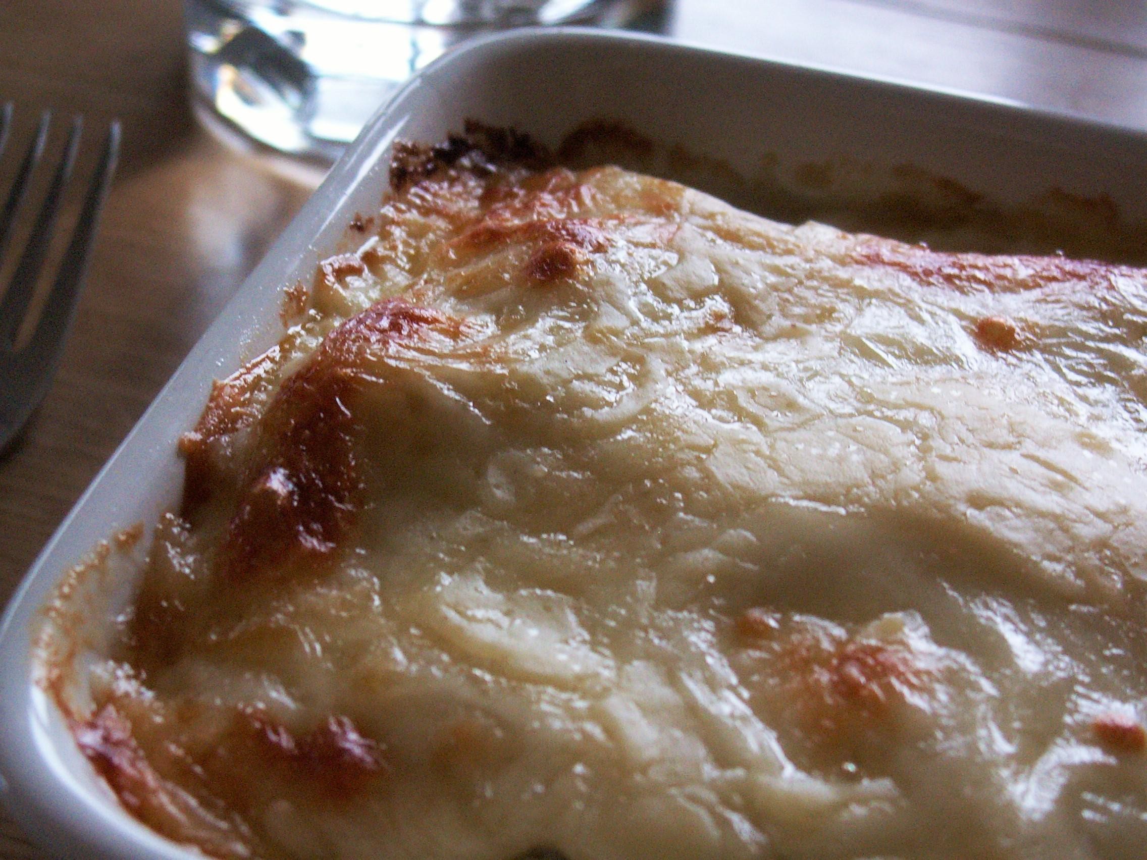 Lasagne z miękkim jajem