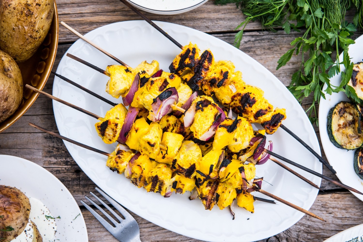 Szaszłyki z kurczaka curry