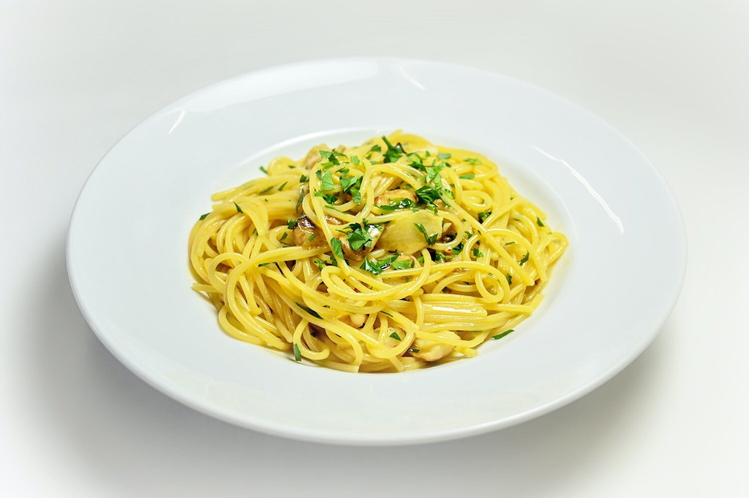 Makaron spaghetti aglio, olio e chilli z dynią 
